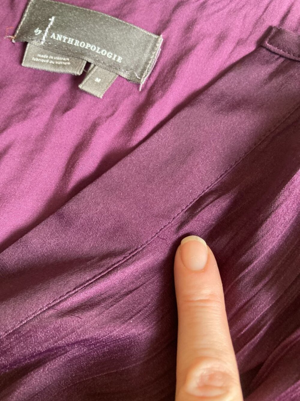 Anthropologie Somerset Satin Maxi Dress, M, Deep Plum - Picture 7 of 10